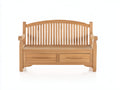 Bancos de jardín de madera 150 x 60 x 95 cm - madera natural - con respaldo y 2 cajones de almacenamiento