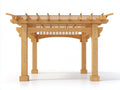 Pérgola de jardín de madera 300x300x260 cm - Natural - Diseño abierto con techo de celosía