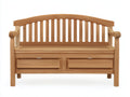 Bancos de jardín de madera 130x60x105 cm - marrón natural - asiento con 2 cajones de almacenamiento