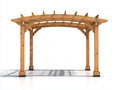 Pérgola de jardín de madera 300 x 250 x 240 cm - madera natural - estructura abierta con cubierta de listones curvada