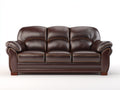 Sofá de 3 plazas tapizado 218 x 94 x 92 cm - marrón oscuro - diseño clásico con respaldo acolchado y reposabrazos curvos