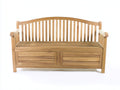 Bancos de jardín de madera 150 x 60 x 95 cm - Madera natural - Banco con respaldo alto y espacio de almacenamiento inferior