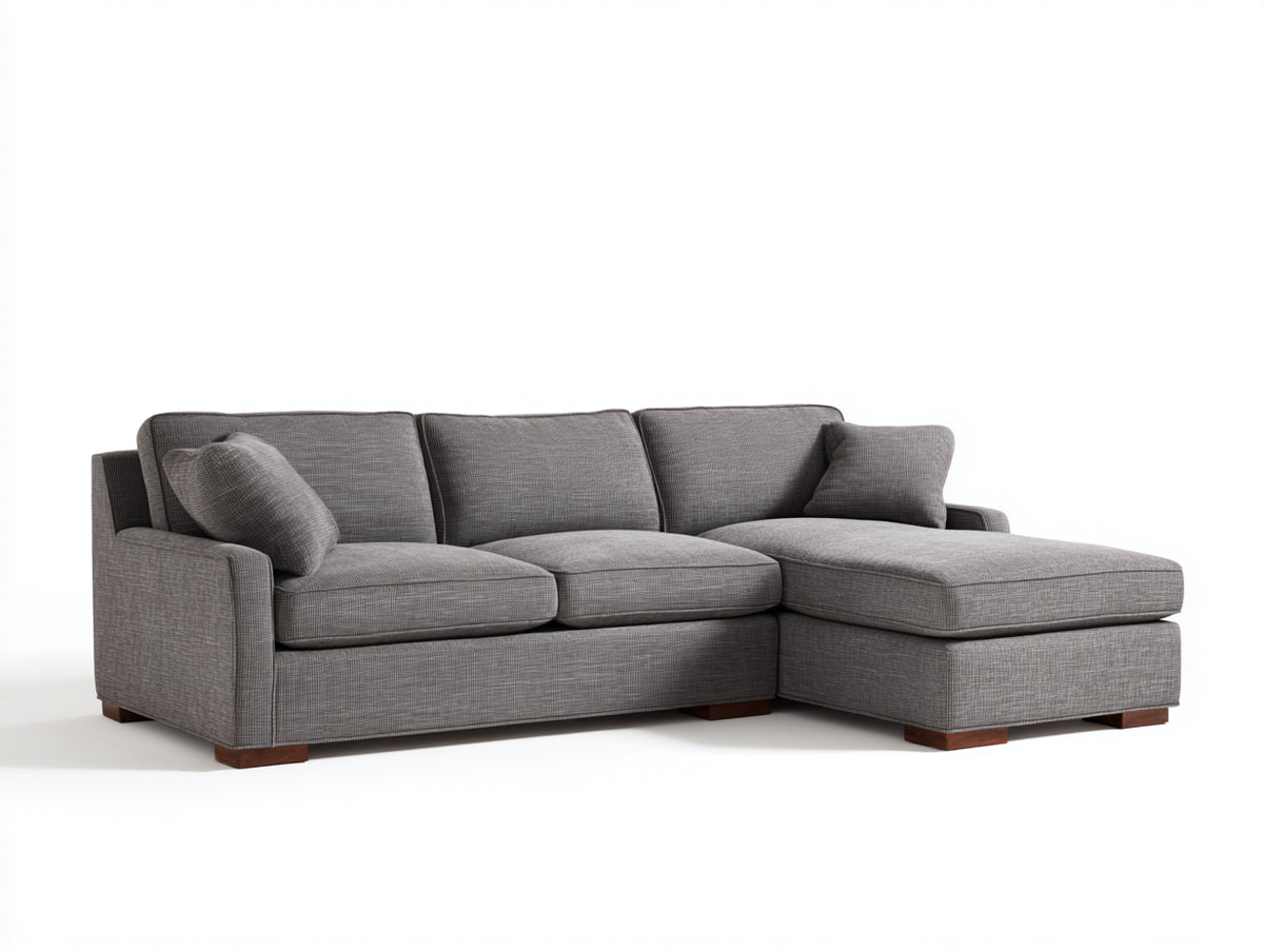 Sofá de esquina tapizado 272 x 170 x 86 cm - gris - diseño con chaise longue y asientos acolchados